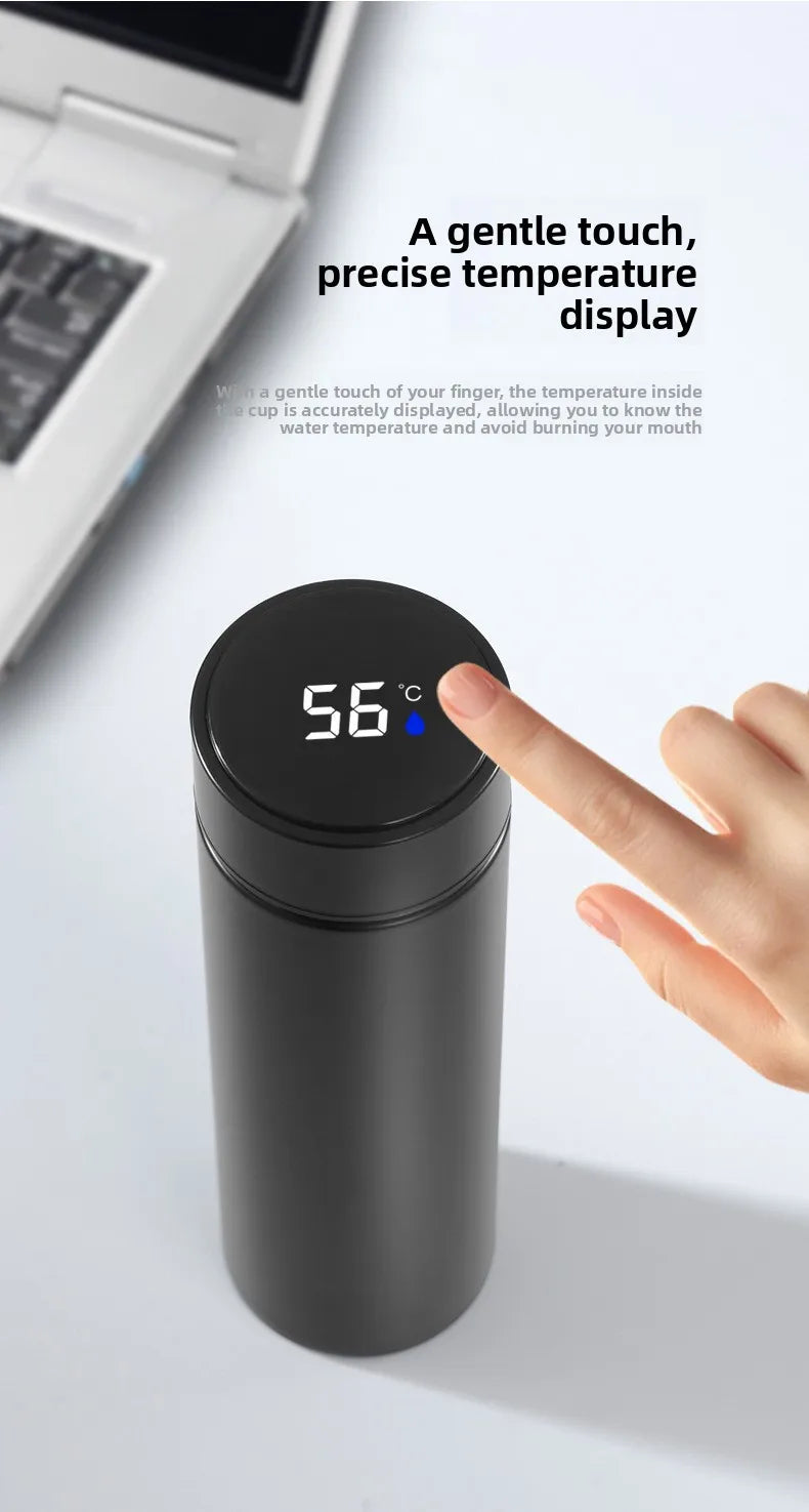500ML Temperature Display Thermos Cup Stainless Steel Divided Thermos Bottle Outdoor Vacuum Insulated Cup Father's Day Gift
