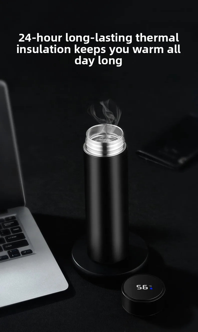 500ML Temperature Display Thermos Cup Stainless Steel Divided Thermos Bottle Outdoor Vacuum Insulated Cup Father's Day Gift