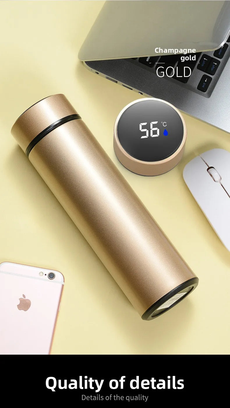 500ML Temperature Display Thermos Cup Stainless Steel Divided Thermos Bottle Outdoor Vacuum Insulated Cup Father's Day Gift