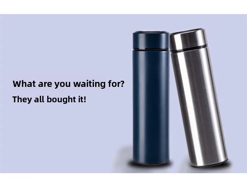 500ML Temperature Display Thermos Cup Stainless Steel Divided Thermos Bottle Outdoor Vacuum Insulated Cup Father's Day Gift