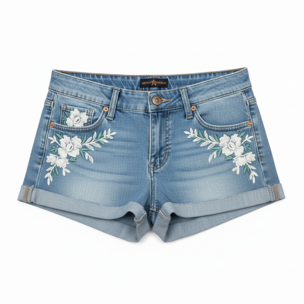 Low Rise Light Blue Denim Shorts Kids